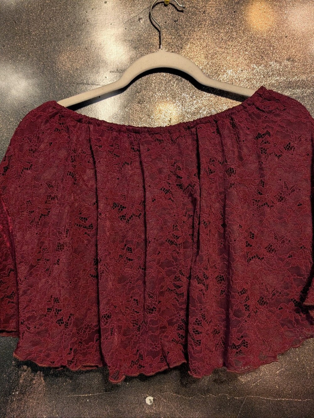 Celebrity Pink Burgundy Lace Skirt - Picture 2 of 3